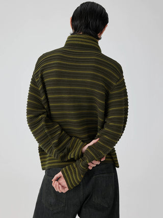 Simple Project Knitted Strap Cardigan-Army Green