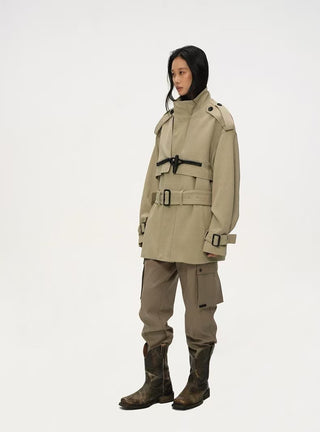 BALIANG Toggle Parka Coat-Khaki