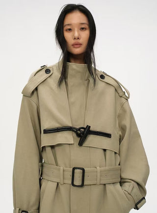 BALIANG Toggle Parka Coat-Khaki