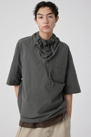 Swing Collar Shirt-Grey