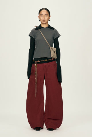 BALIANG Cotton Retro Pants-Olive