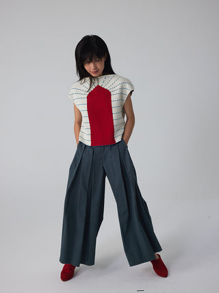 597c Contrast Knit Top