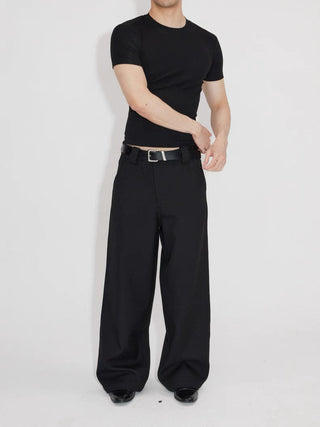 NFAI Placket Dress Pants-Black