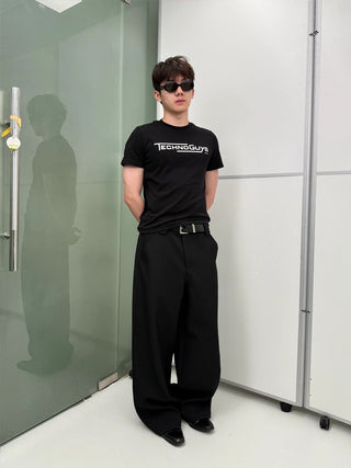 NFAI Placket Dress Pants-Black