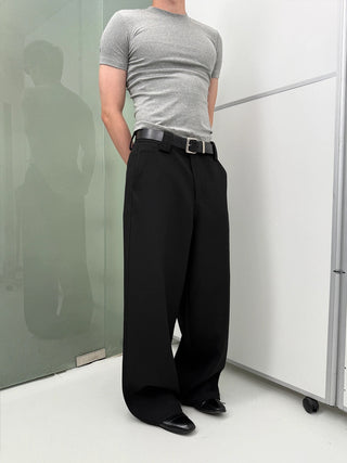 NFAI Placket Dress Pants-Black