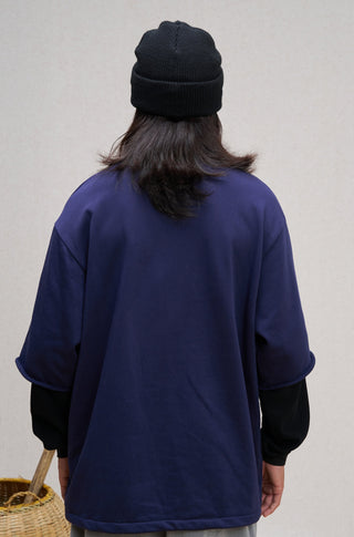 Unlimited Mote Waffle Jumper-Navy Blue