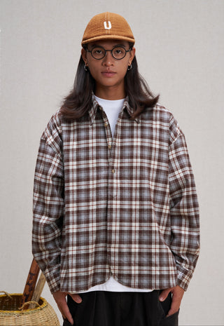 Unlimited Mote Plaid Shirt-Brown