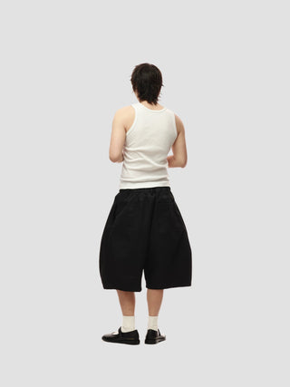 6CRAYON Double Pleated Jorts-Black