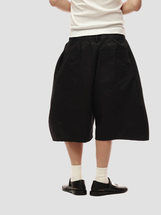 6CRAYON Double Pleated Jorts-Black