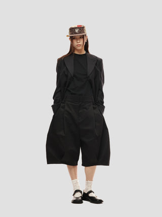 6CRAYON Double Pleated Jorts-Black