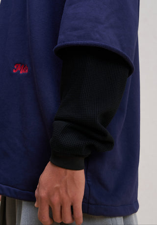 Unlimited Mote Waffle Jumper-Navy Blue