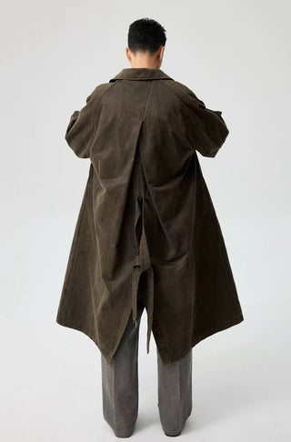 Simple Project Coated Coat-Brown