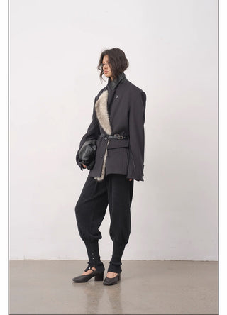 BALIANG Coil Tweed Blazer-Indigo Black