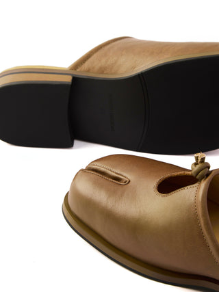 6CRAYON Tabi Mule Slides-Brown