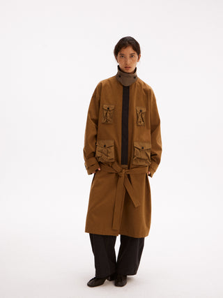 597c Multi-pocket Utility Trench Coat