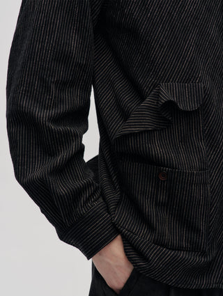 Spiral Stripe Shirt-Black