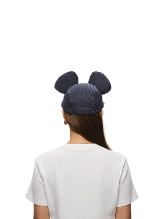 6CRAYON Pleated Flat Brim Mickey Cap-Denim Blue