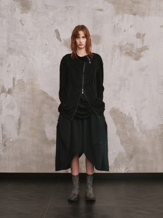 ILNya Stand Collar Curved Cardigan