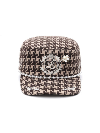 8LOME Pearl Baroque Cap-Houndstooth
