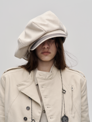 Newsboy Cap-Ivory