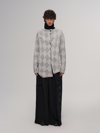 ILNya Diamond Wool Cardigan-Gray