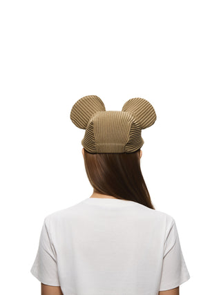 6CRAYON Pleated Flat Brim Mickey Cap-Army Green
