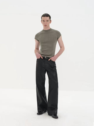 NFAI Ribbed Short Sleeve-Elephant Grey