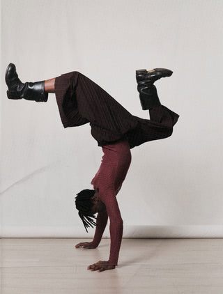 KILLWHY Palm Leaf Pleated Pants-Red