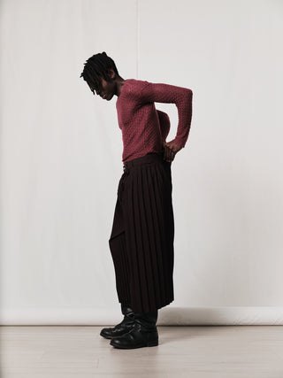 KILLWHY Palm Leaf Pleated Pants-Red