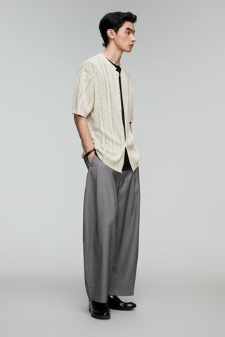 OPICLOTH Jacquard Cropped Pants