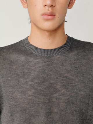 OPICLOTH Slub Knit T-Shirt-Gray