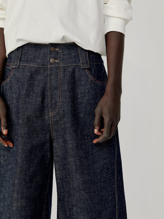OPICLOTH Wide Waistband Cropped Jeans