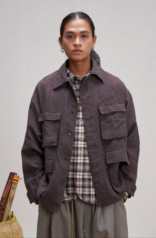 Unlimited Mote Meta Linen Jacket-Purple