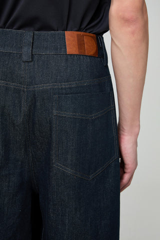 OPICLOTH Asymmetrical Fly Denim Shorts