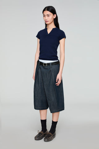 OPICLOTH Asymmetrical Fly Denim Shorts