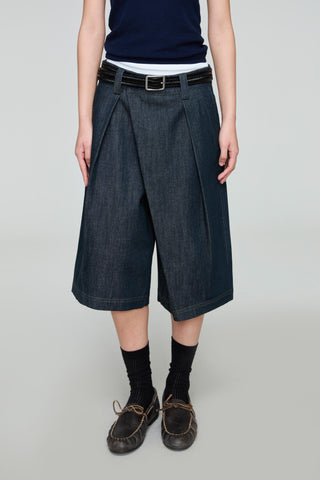 OPICLOTH Asymmetrical Fly Denim Shorts