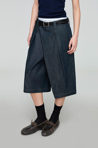 OPICLOTH Asymmetrical Fly Denim Shorts
