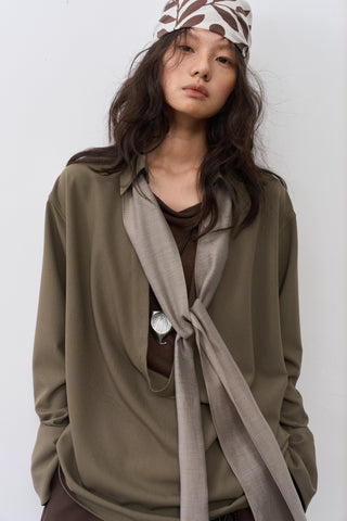 BALIANG Ribbon Shirt-Lotus Green