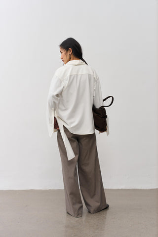 BALIANG Ribbon Shirt-White