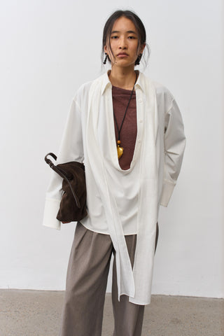 BALIANG Ribbon Shirt-White