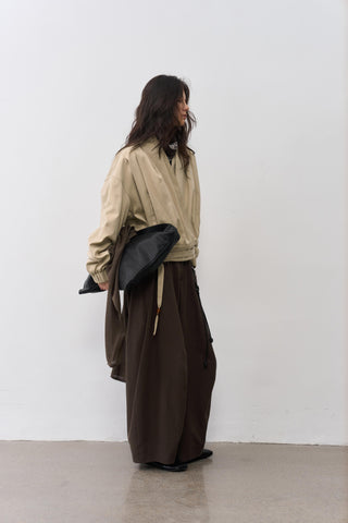 BALIANG Pleated Wrap Jacket-Beige