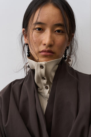 BALIANG Pleated Wrap Jacket-Brown