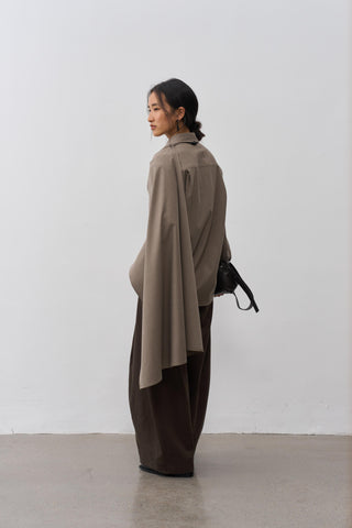 BALIANG Whisk Wrap Shirt-Khaki