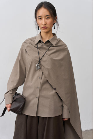 BALIANG Whisk Wrap Shirt-Khaki