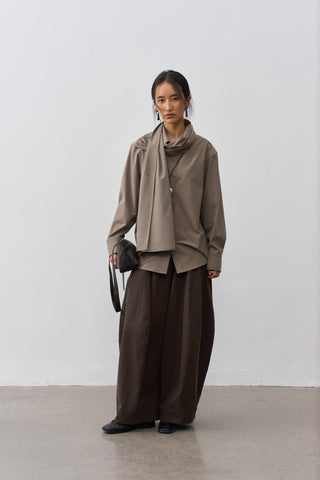 BALIANG Whisk Wrap Shirt-Khaki