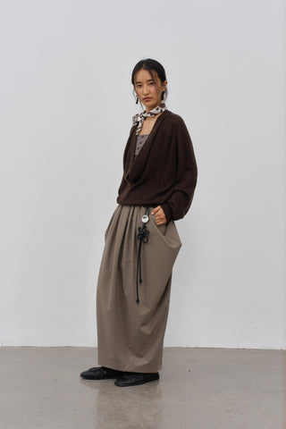 BALIANG Cocoon Pleated Skirt-Khaki