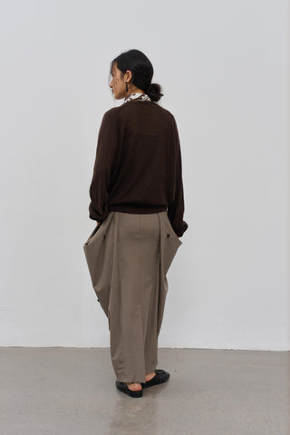 BALIANG Cocoon Pleated Skirt-Khaki