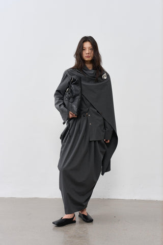 BALIANG Whisk Wrap Shirt-Grey