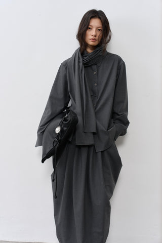 BALIANG Whisk Wrap Shirt-Grey