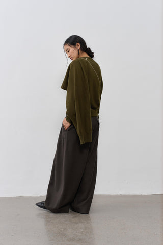 BALIANG Tent Wool Cardigan-Iris Green